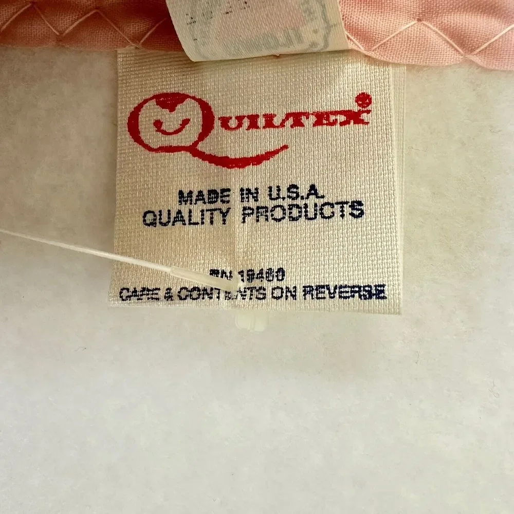 Vintage QUILTEX BABY BLANKET white Letter O Monogram with Flowers USA UNION MADE